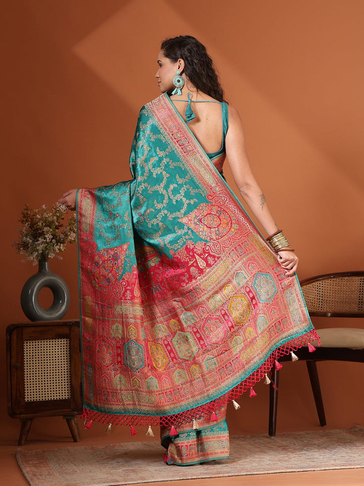 Woven Design Satin Saree