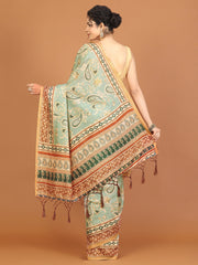 Digital Printed Tussar Woven Saree