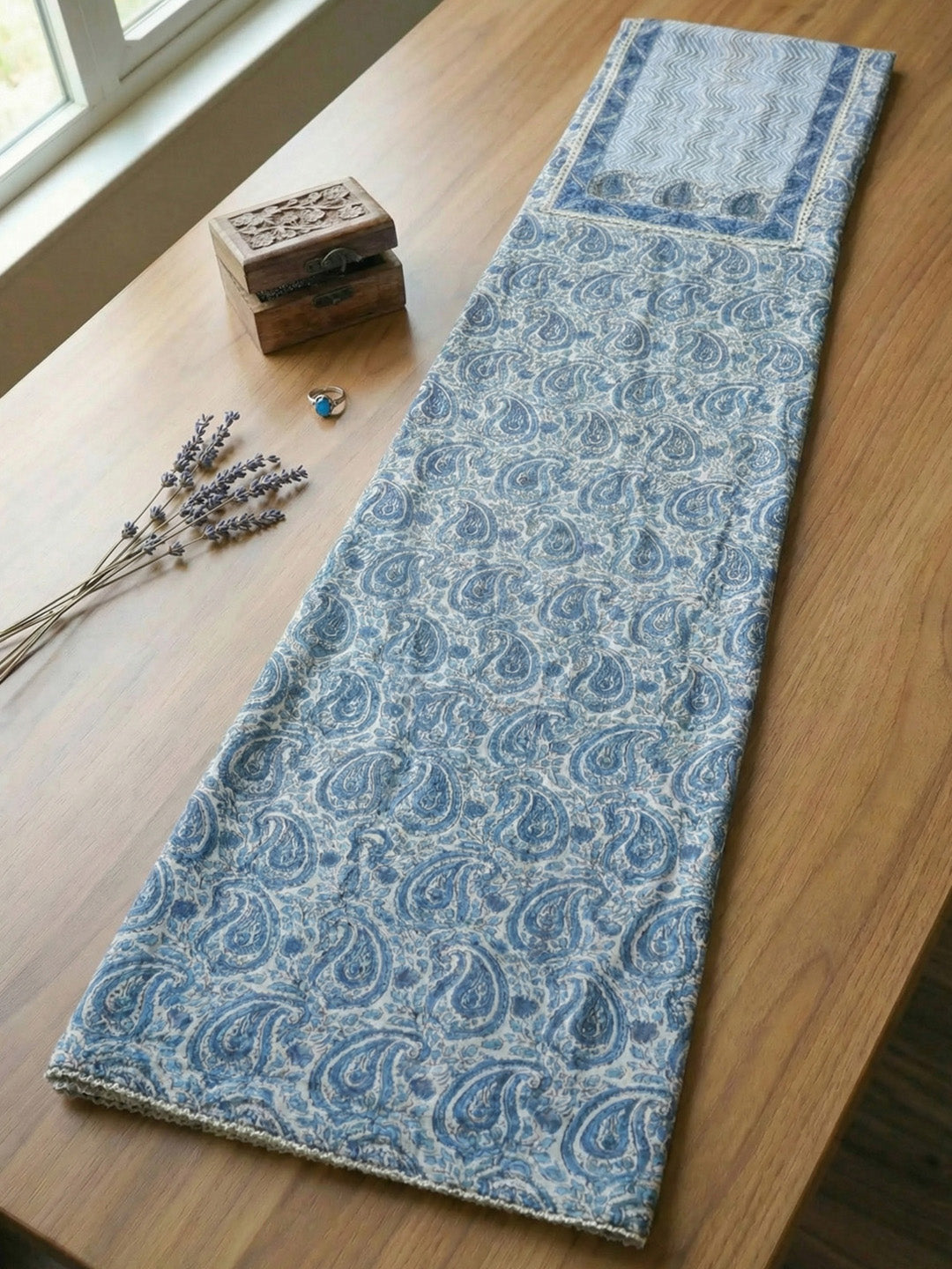 Embroidered Cotton Blend Unstitched Suit With Pant &amp; Dupatta