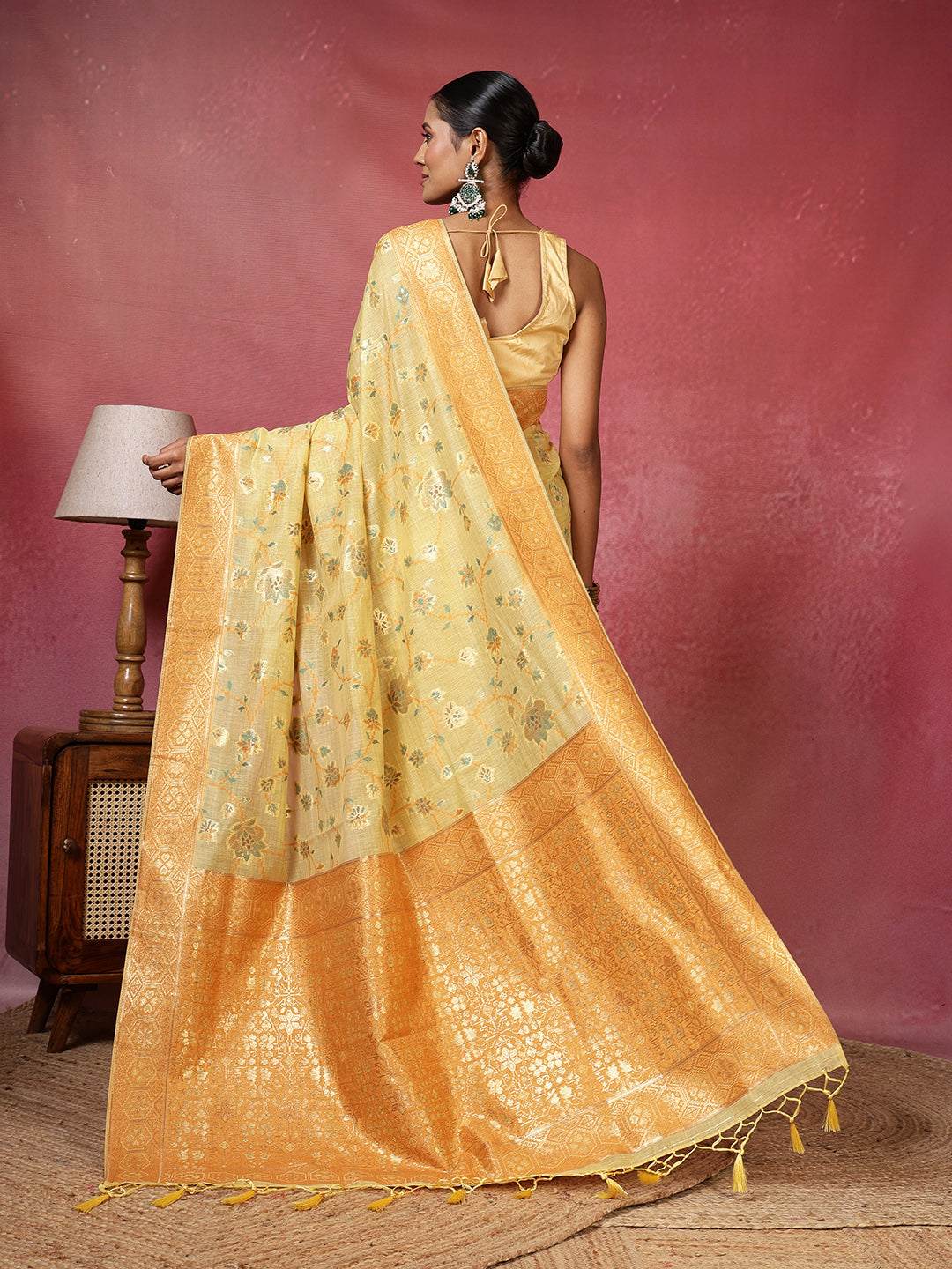 Zari Jaal Art Silk Woven Saree