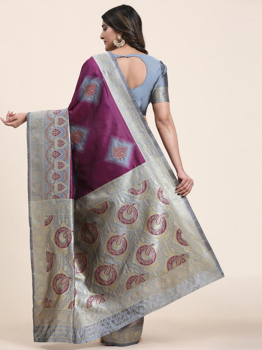 Zari Border Booti Handloom Saree