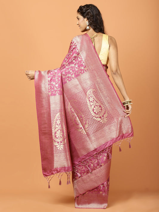 Zari Jaal Woven Art Silk Saree