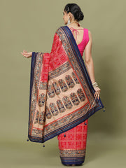 Bandhani Printed Art Silk Woven Saree