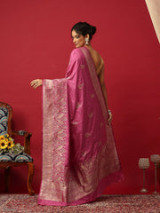 Woven Design Art Silk Onion Pink Saree