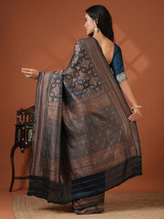 Antique Brocade Booti Crepe Woven Saree