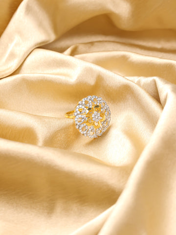 Diamond Statement Ring Gold-Plated