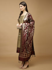 Woven Chanderi Unstitched Suit Piece With Dupatta