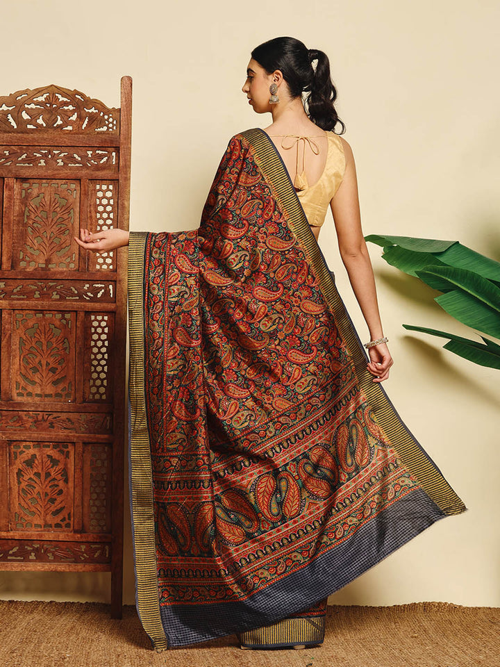Paisley Printed Art Silk Saree