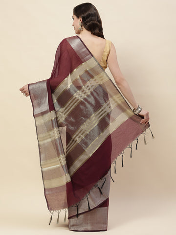 Zari Border Cotton Woven Saree