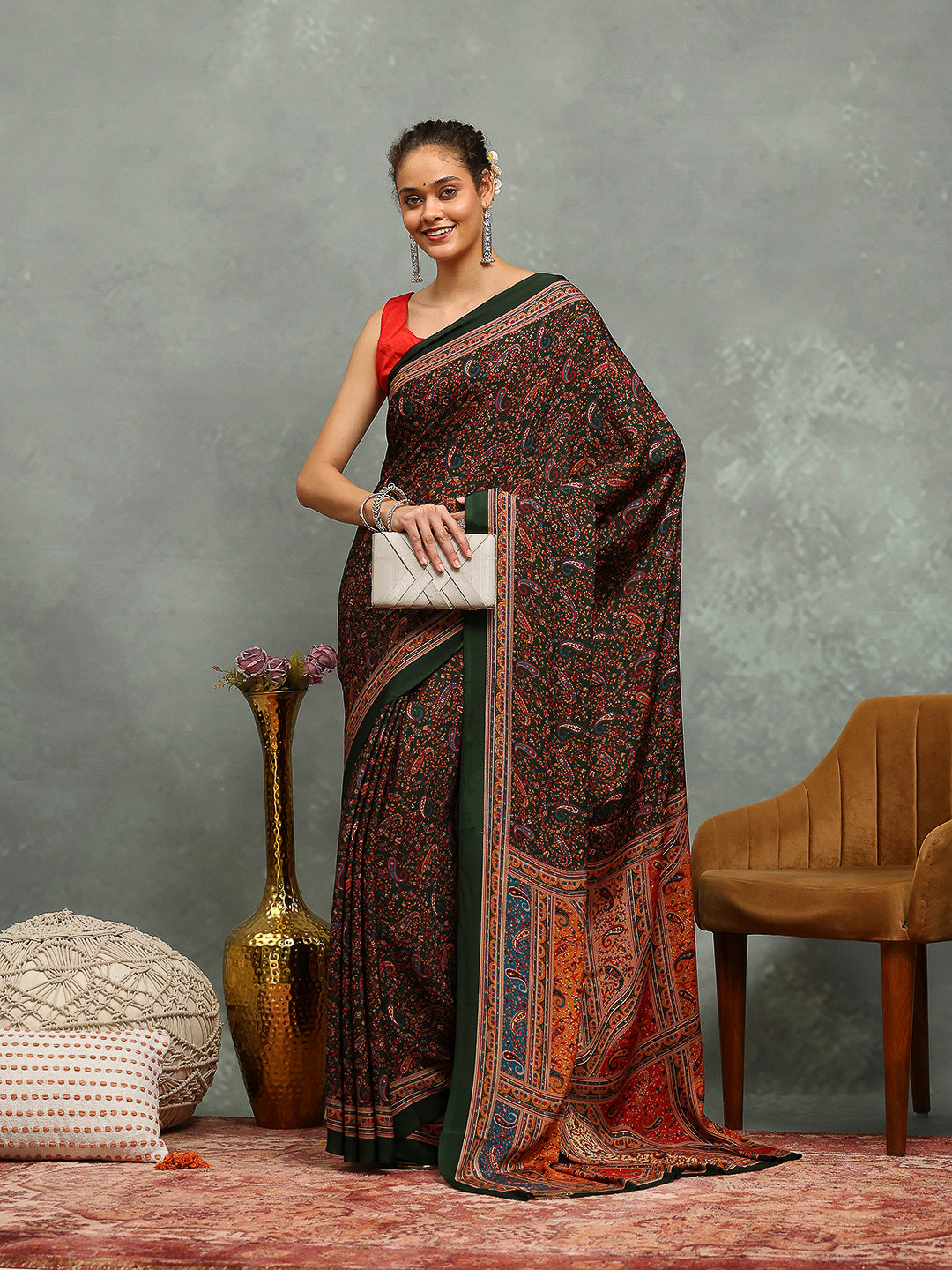 Digital Printed Crepe Saree