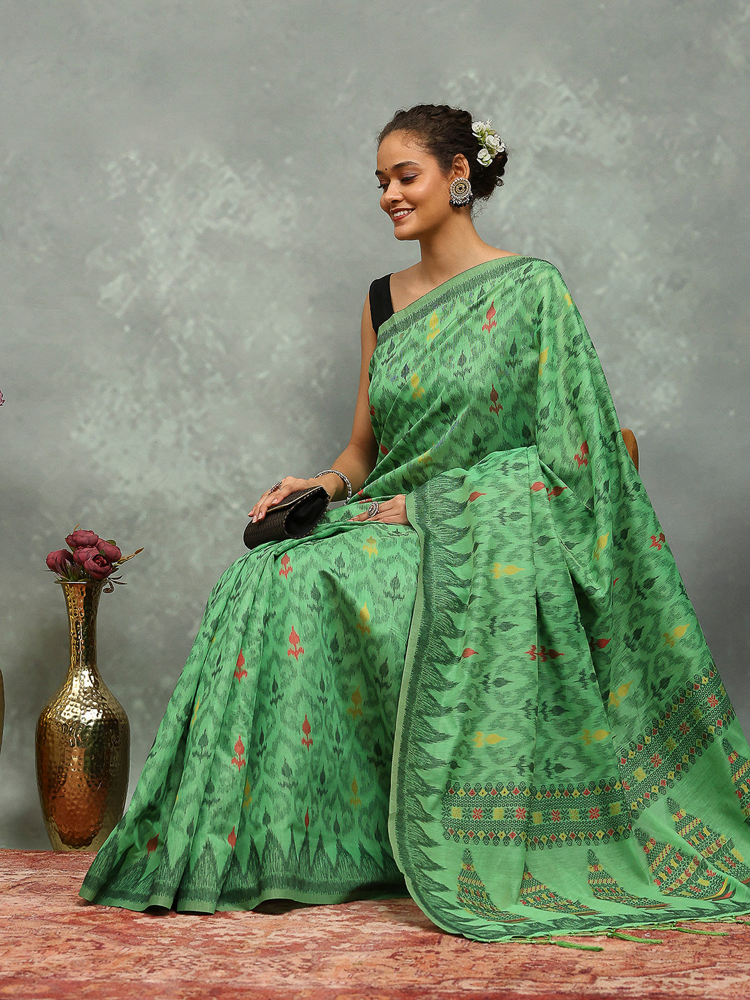Resham Booti Woven Cotton Saree