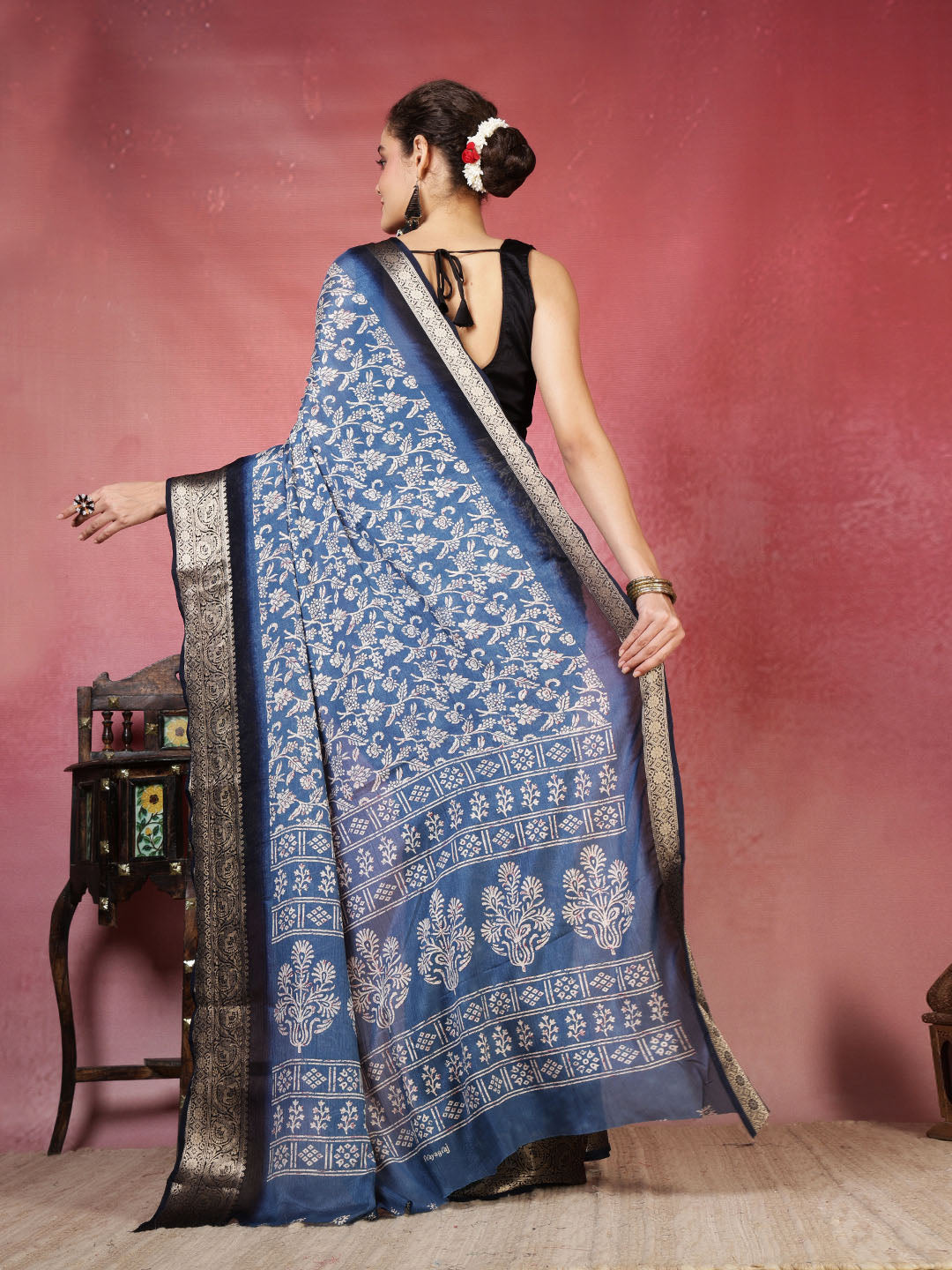 Floral Printed Art Silk Saree