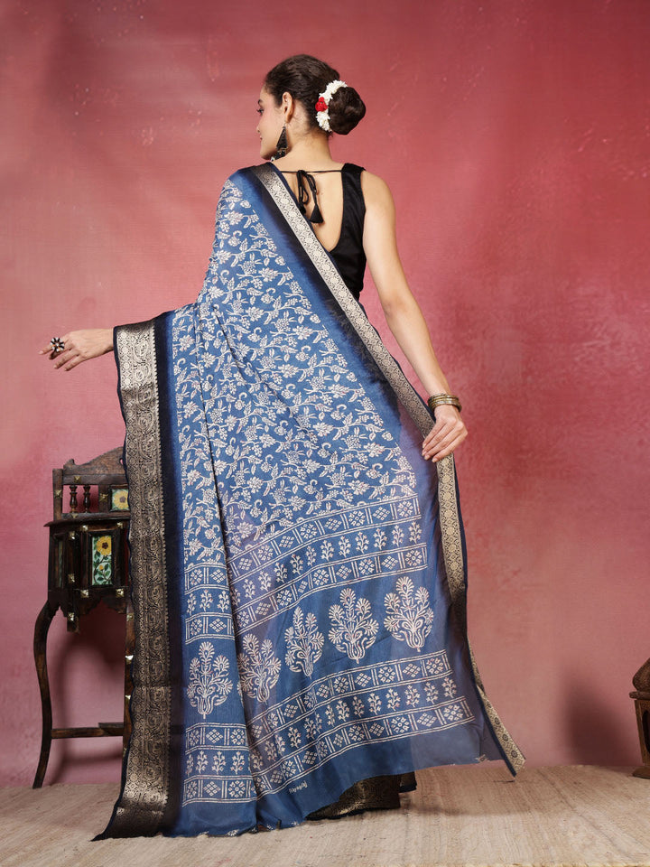 Floral Printed Art Silk Saree