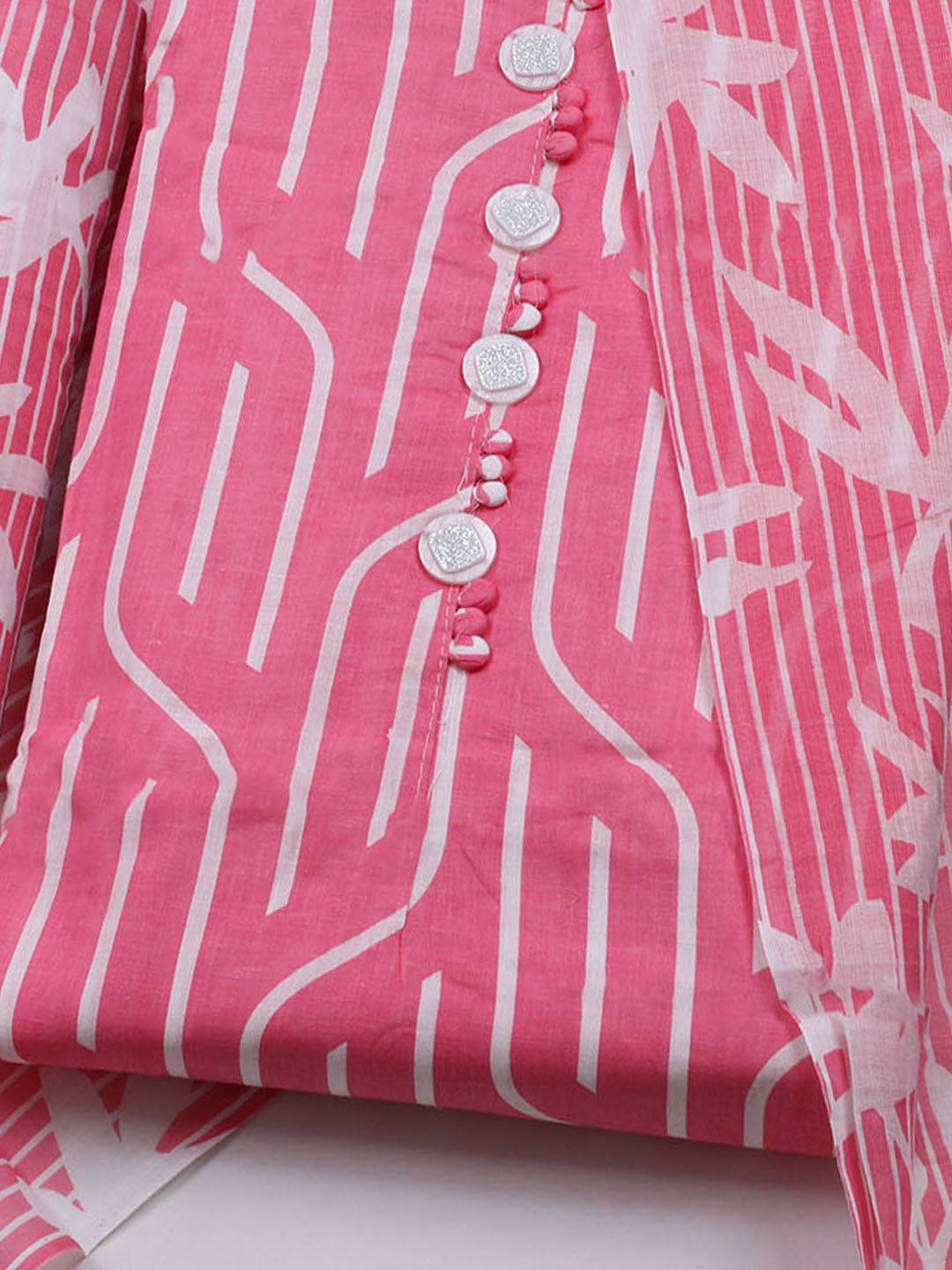 Printed Cotton Blend Unstitched Suit With Dupatta