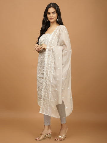 All Over Embroidered Organza Unstitched Suit With Dupatta