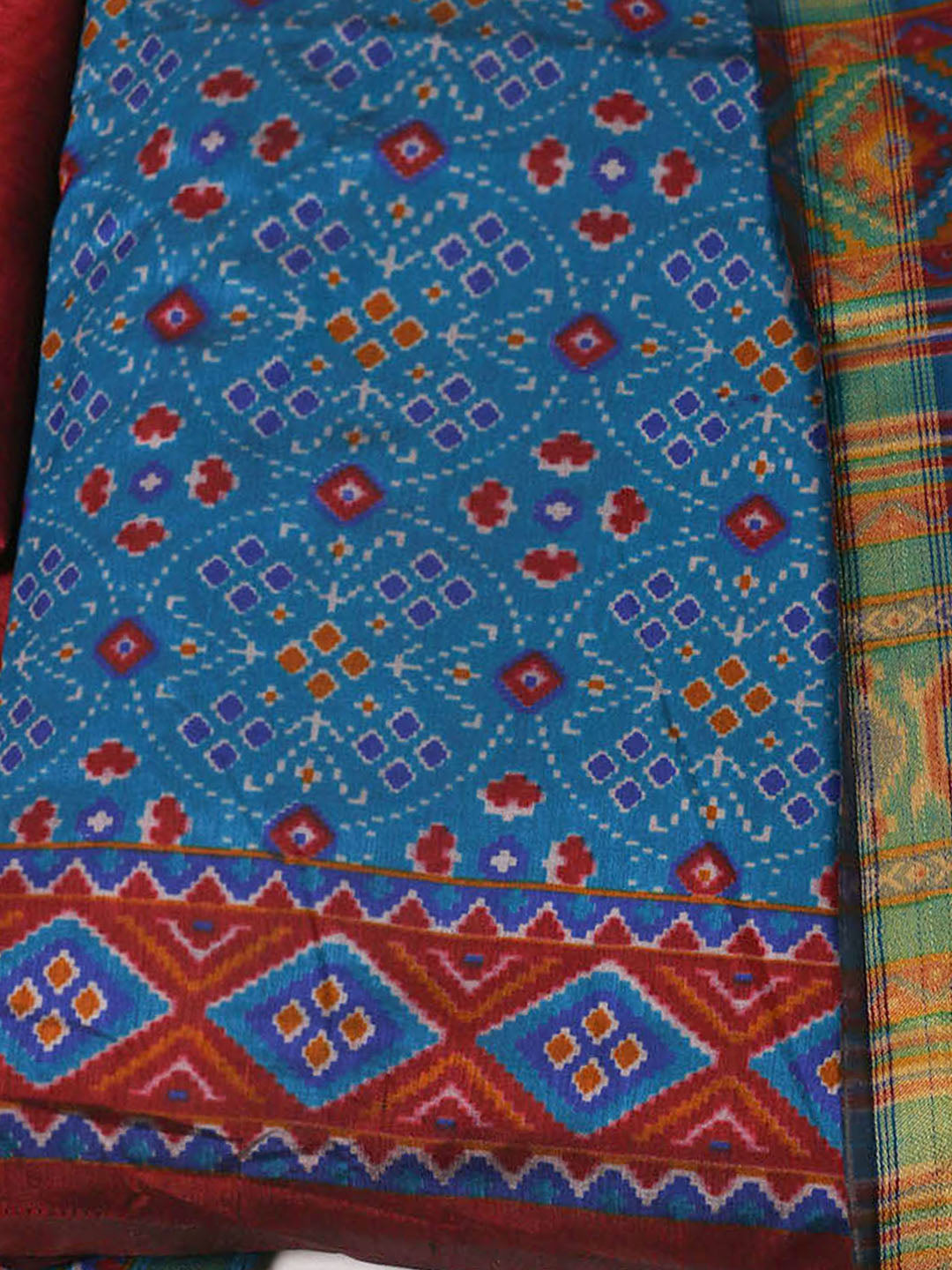 Woven Design Art Silk Unstitched Suit With Pant Dupatta