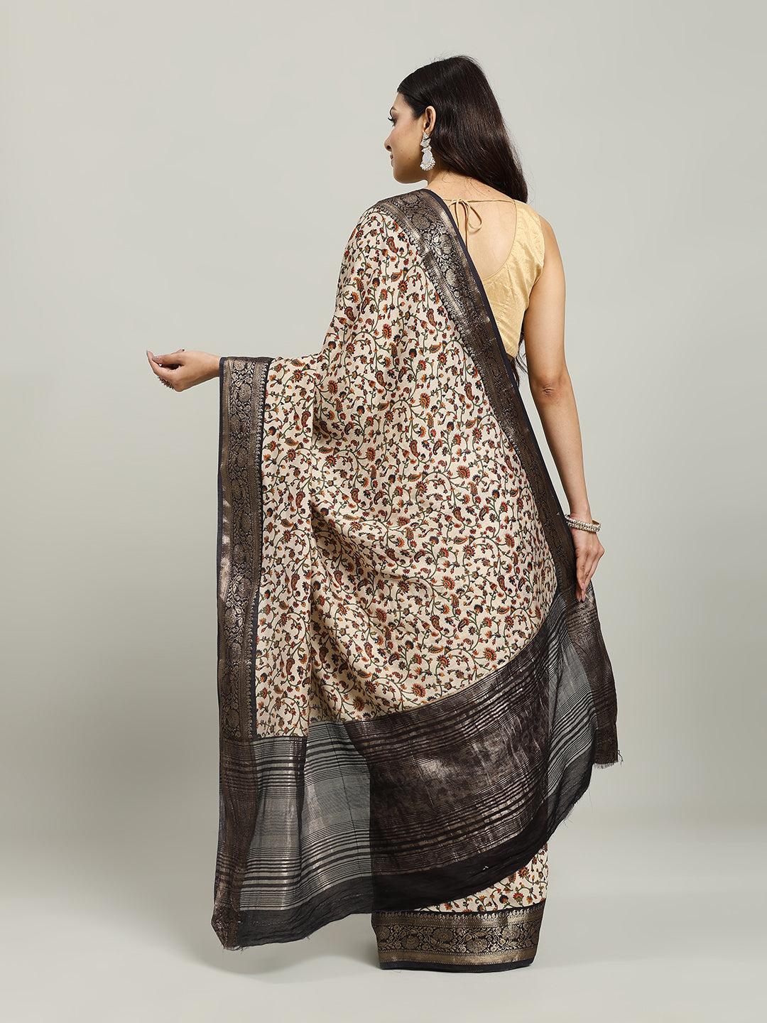 Digital Printed Cotton Blend Woven Saree