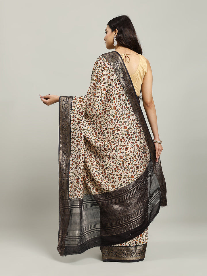 Digital Printed Cotton Blend Woven Saree