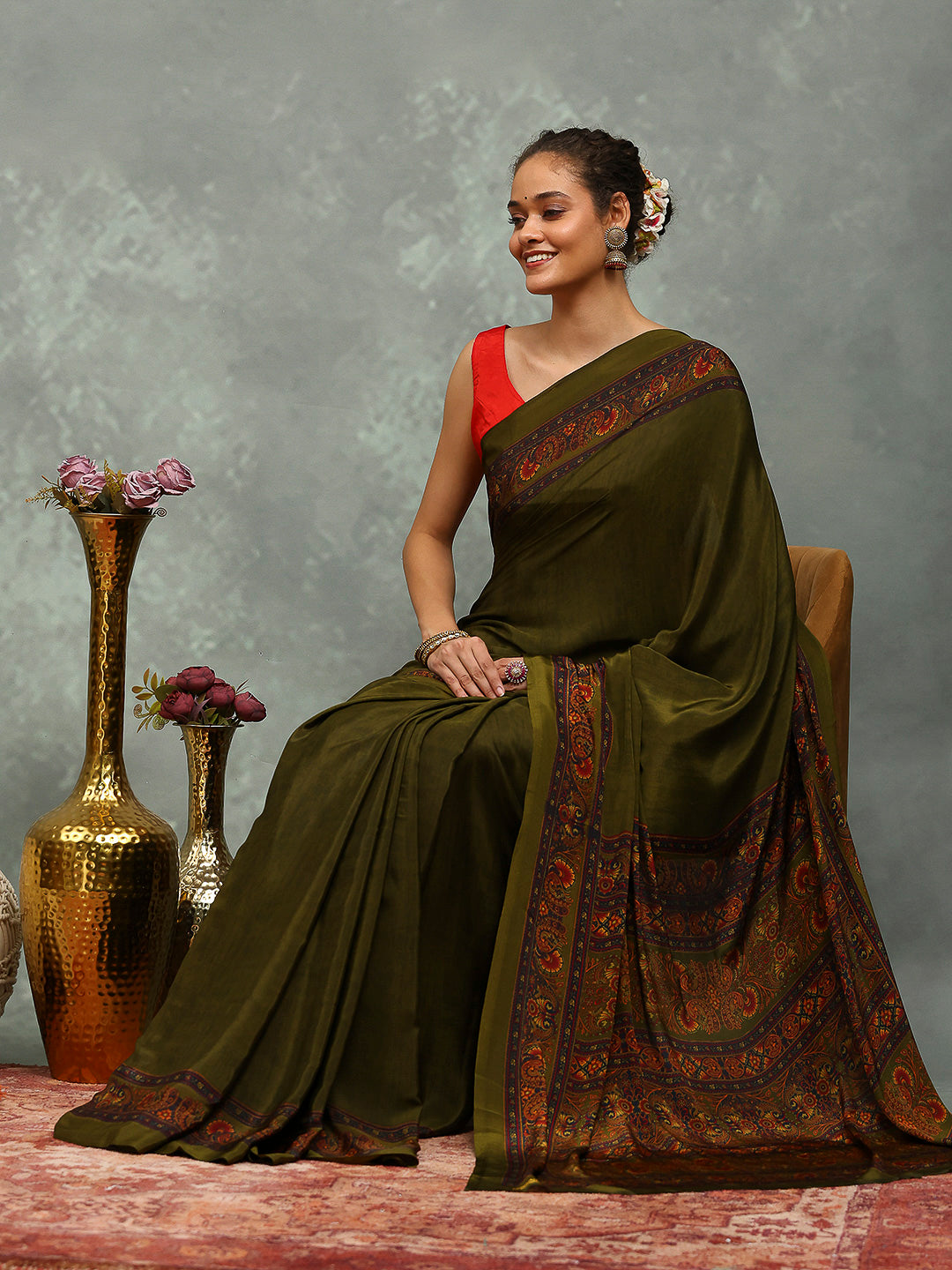 Digital Printed Crepe Saree