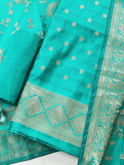 Woven Design Chanderi Unstitched Suit With Pant & Dupatta