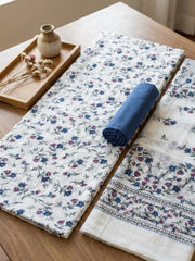 Embroidered Cotton Blend Unstitched Suit With Pant & Dupatta