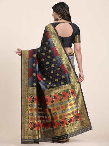 Zari Border Booti Handloom Saree