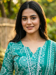 Printed Cotton Blend Suit With Pant & Dupatta