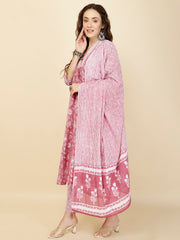 Printed Cotton Suit Set With Dupatta