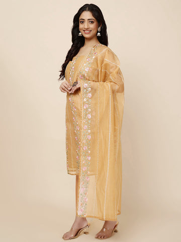 All Over Embroidered Cotton Blend Unstitched Suit With Dupatta