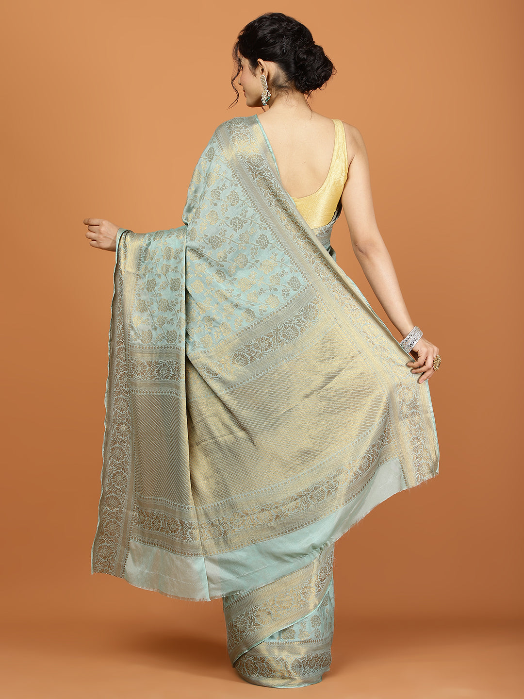 Zari Border Woven Chiffon Saree