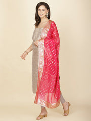 Woven Chanderi Unstitched Suit Piece With Dupatta