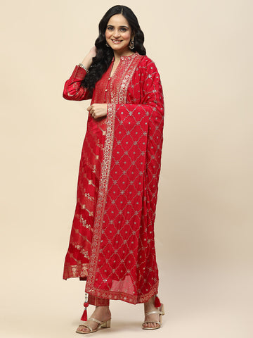 Zari Jaal Handloom Unstitched Suit Piece With Dupatta