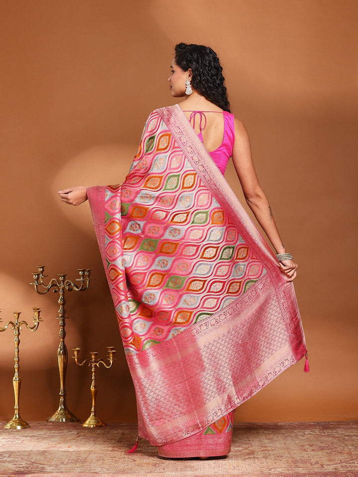 Zari Jaal Woven Satin Saree
