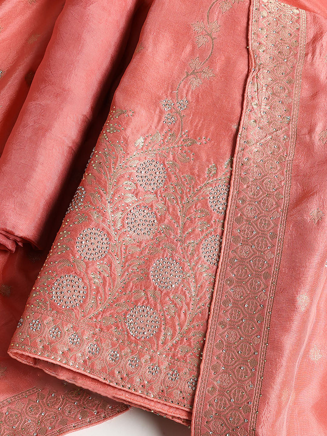 Banarasi Art Silk Unstitched Suit With Dupatta