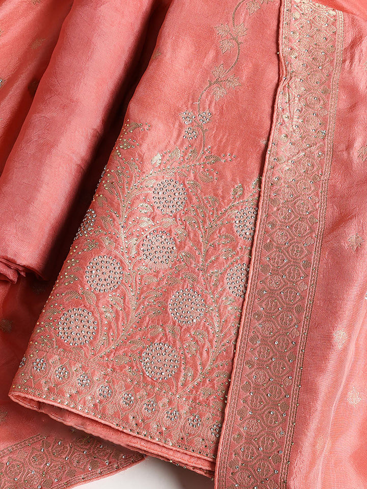 Banarasi Art Silk Unstitched Suit With Dupatta