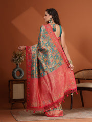 Woven Design Satin Saree