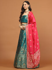 Banarasi Unstitched Choli With Lehenga & Dupatta