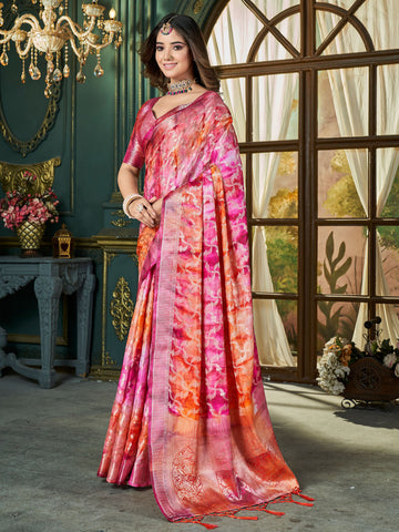 Zari Jaal Art Silk Woven Saree