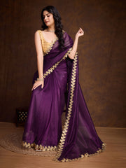 Stone Embroidery Tissue Saree