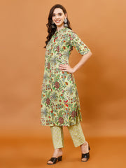 Printed Cotton Blend Kurti With Pants