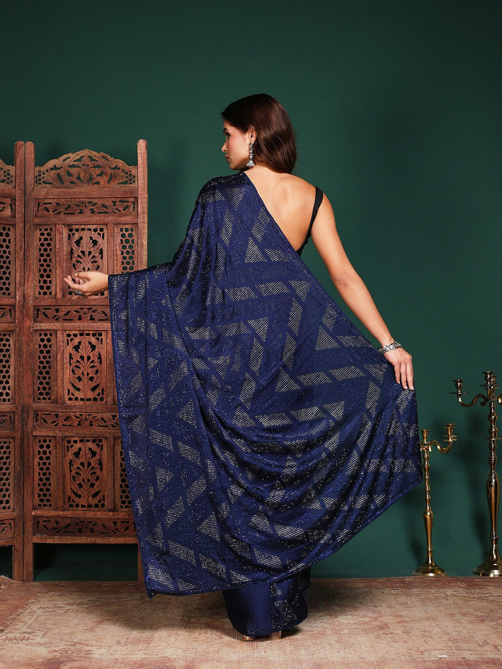 Embroidered Satin Saree