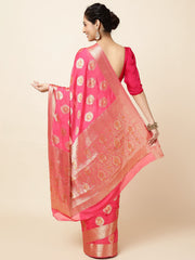 Zari Border Booti Chiffon Saree