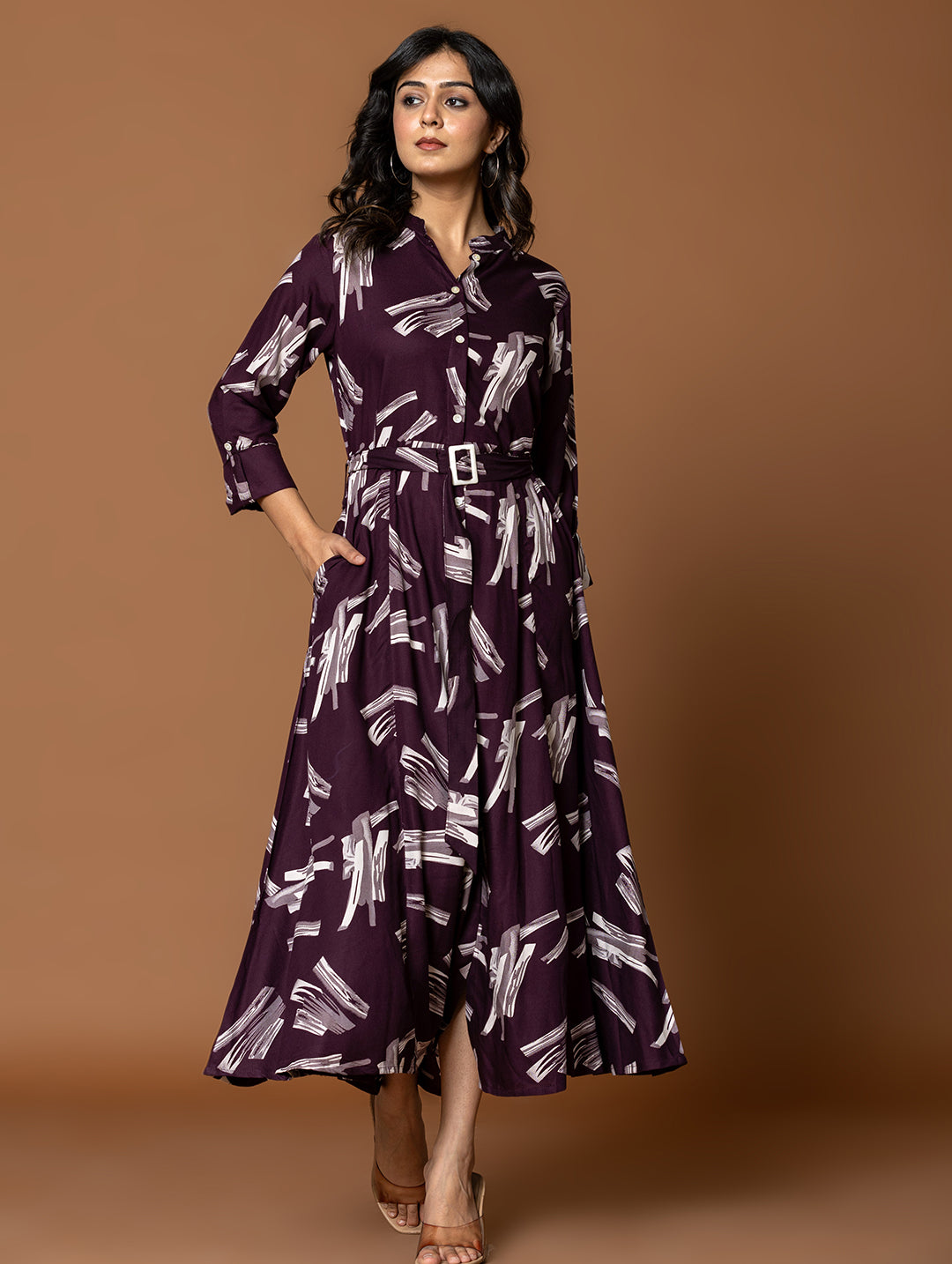 Printed Cotton Blend Dress
