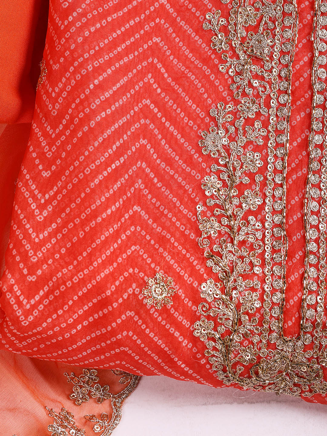 Neck Embroidered Organza Unstitched Suit With Dupatta