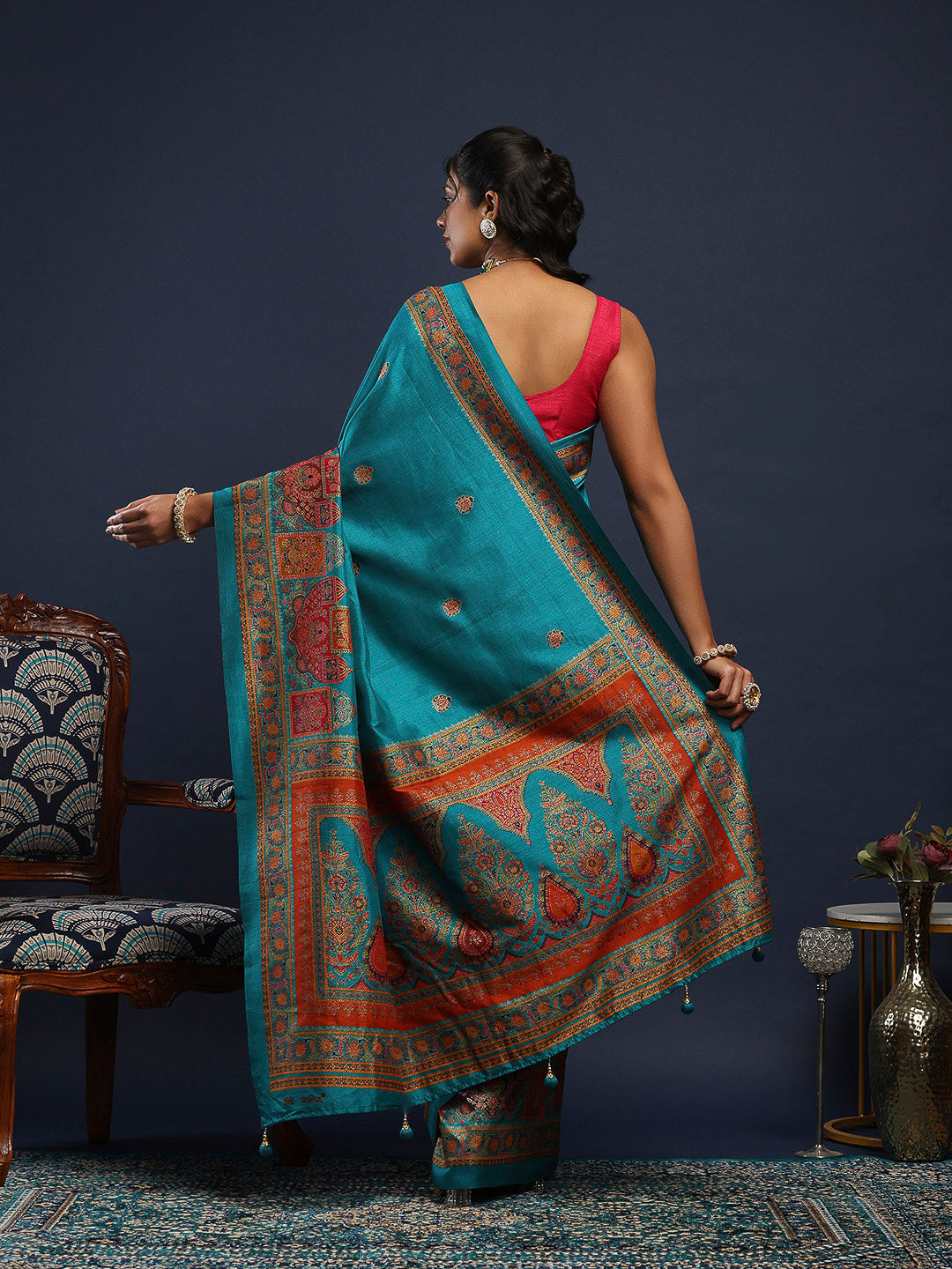 Digital Printed Art Silk Saree