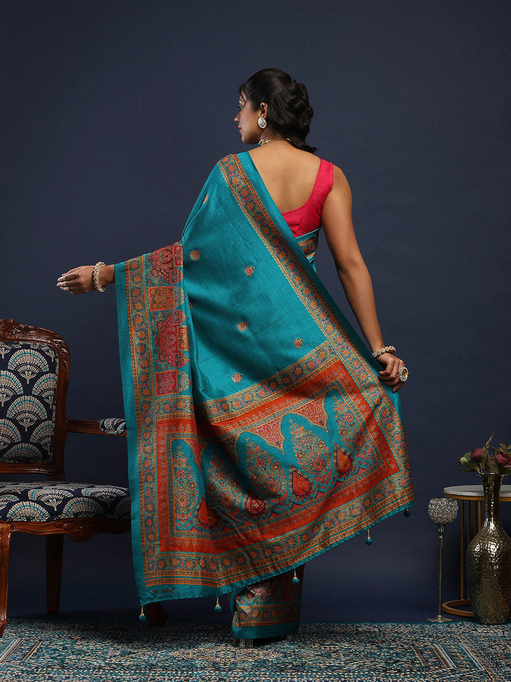 Digital Printed Art Silk Saree