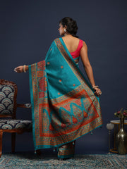 Digital Printed Art Silk Unstitched Suit With Pant & Dupatta