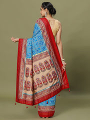 Bandhani Printed Art Silk Woven Saree