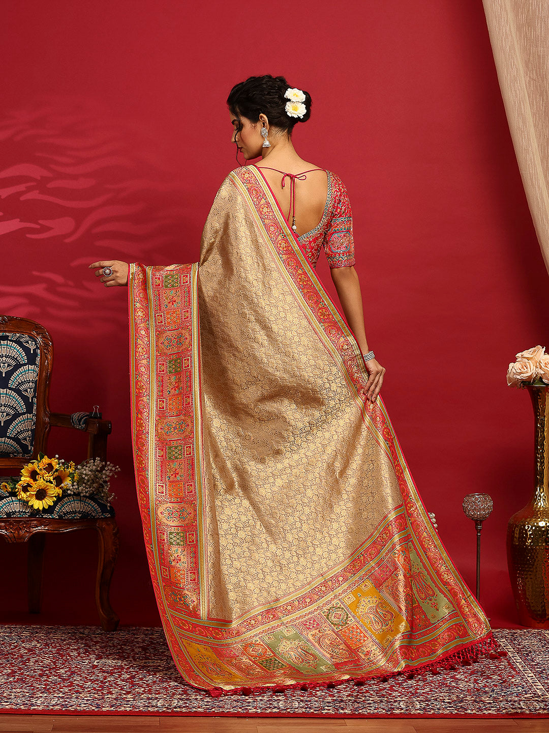 Embroidered Dola Silk Saree