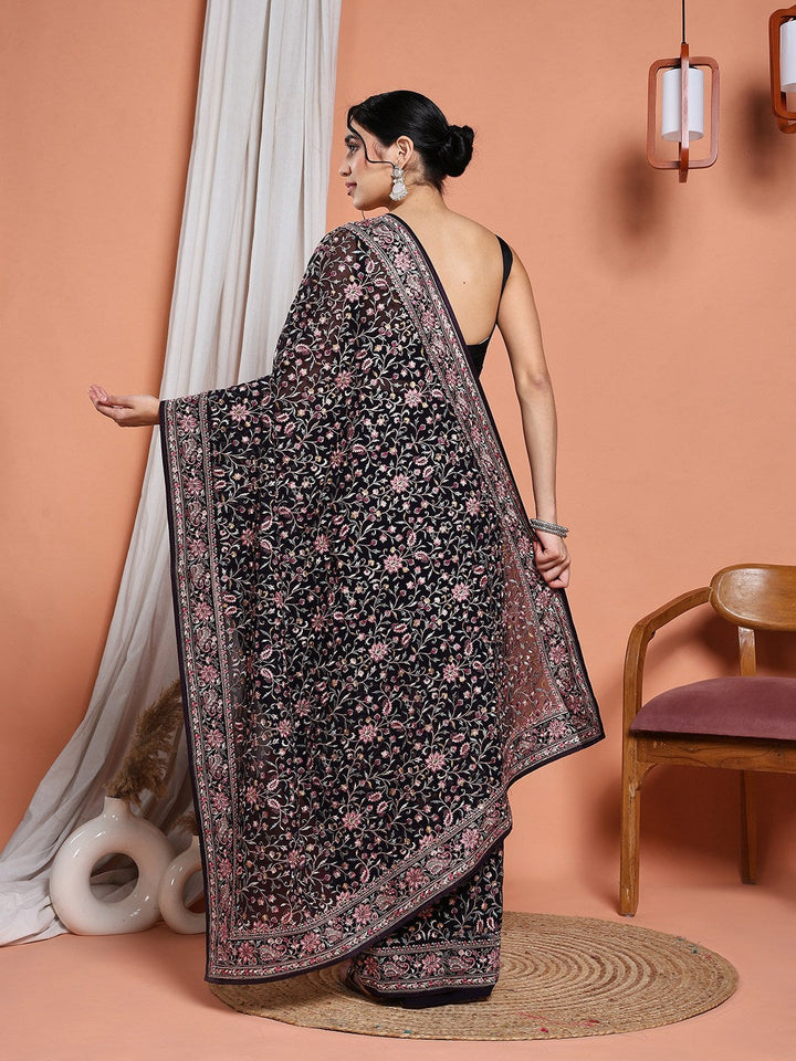 Embroidered Georgette Saree